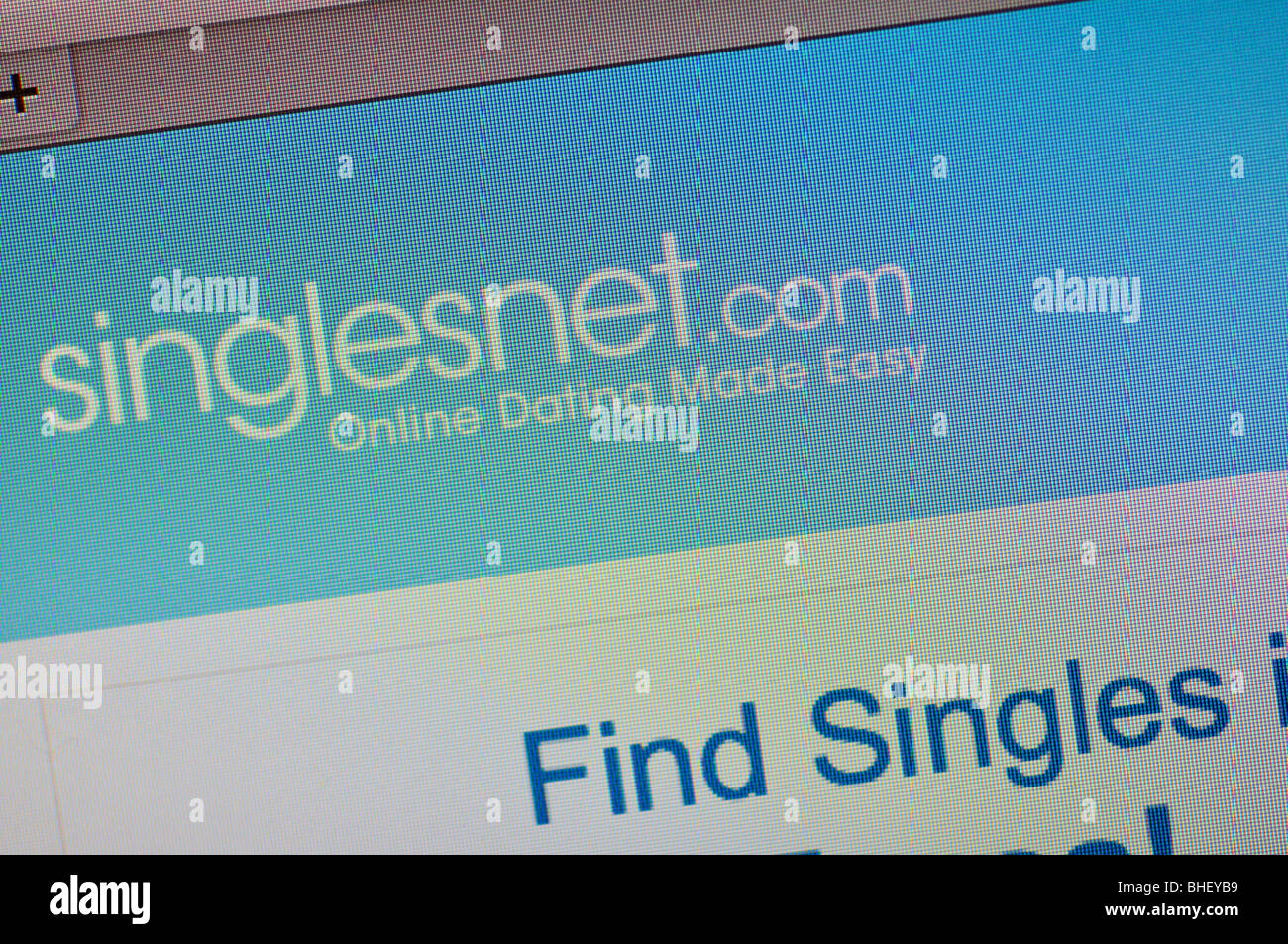 Singlesnet.com Webseite Stockfoto