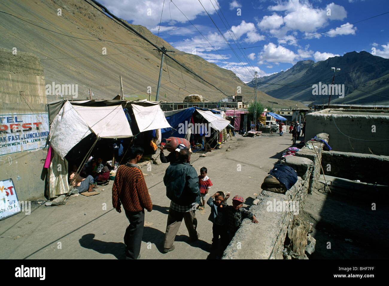 Indien, Himachal Pradesh, Spiti Valley, KAZA Village Stockfoto