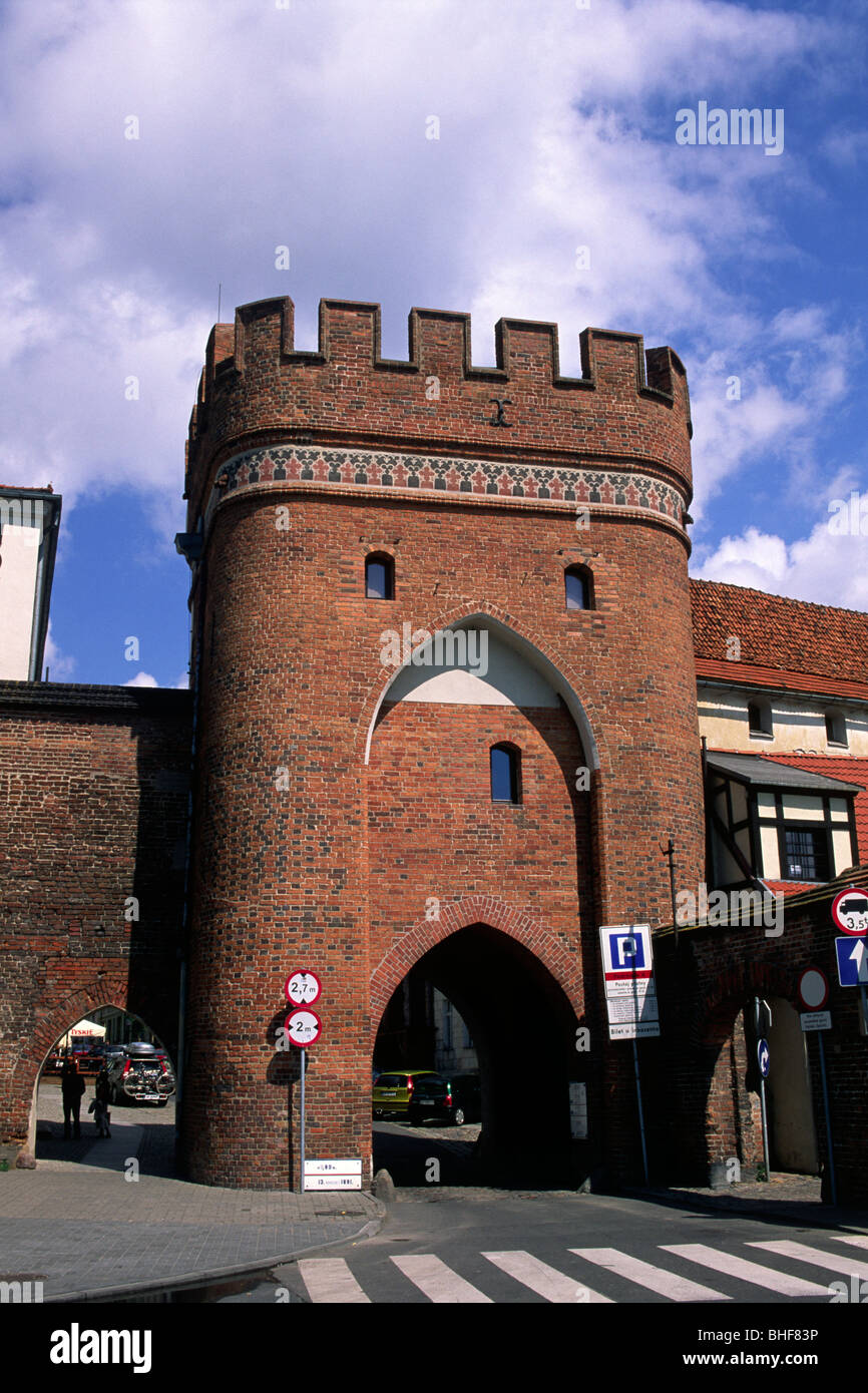 Polen, Torun, Stadtmauer, Brama Mostowa Tor Stockfoto