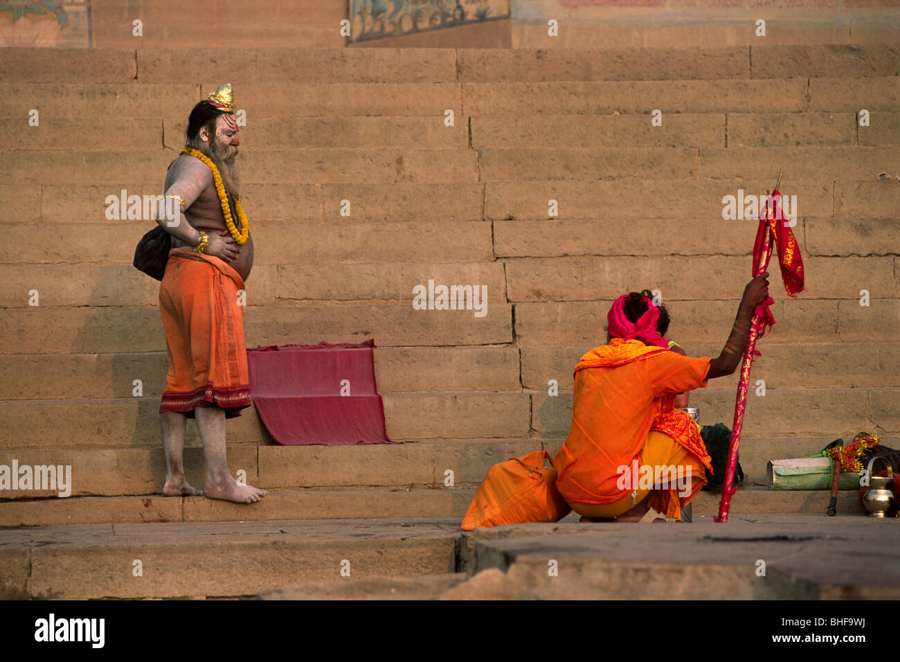 Indien, Varanasi, sadhu Stockfoto