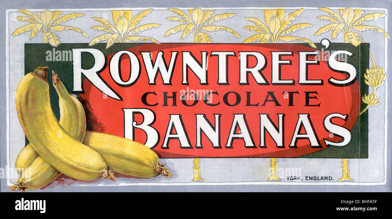 Box Startseite für Rowntree's Schokolade, Bananen, 1910. Artist: Unbekannt Stockfoto