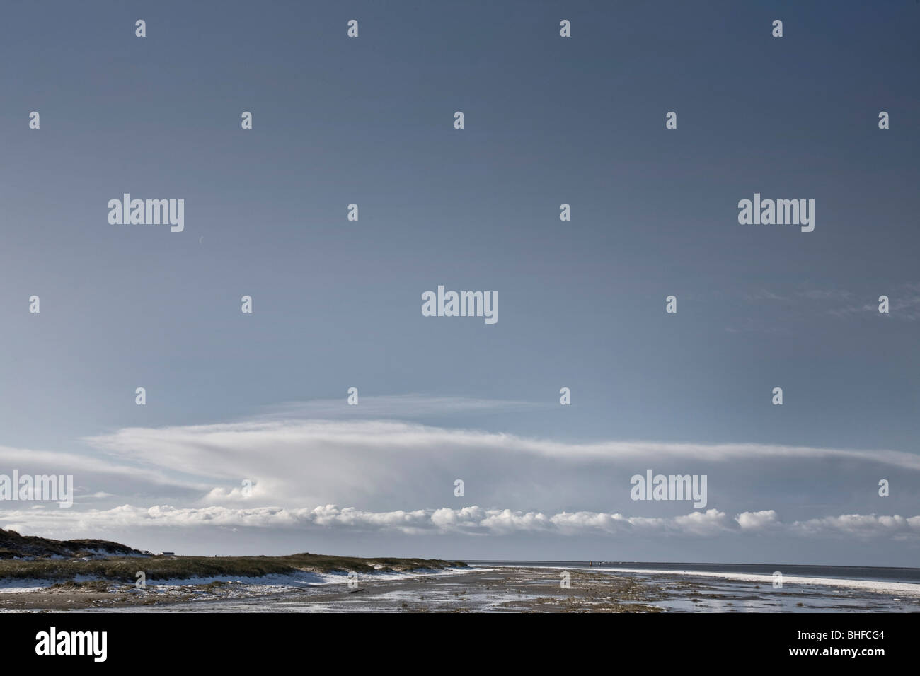 Salzwiesen bei Ebbe, St. Peter-Ording, Nationalpark Wattenmeer, Schleswig-Holstein, Deutschland Stockfoto