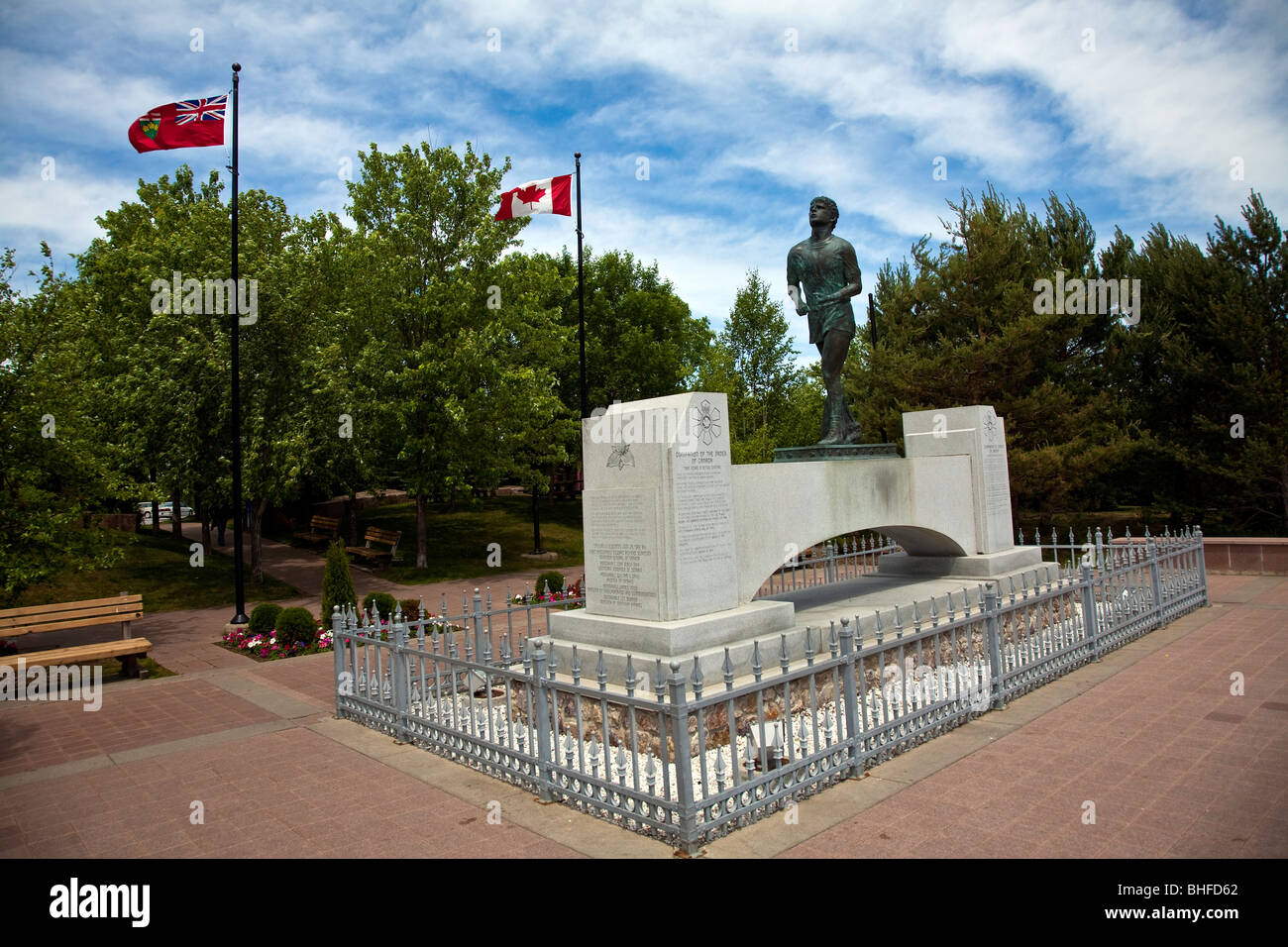 Terry Fox und der Marathon der Hoffnung-Denkmal in Thunder Bay, Ontario, Kanada Stockfoto