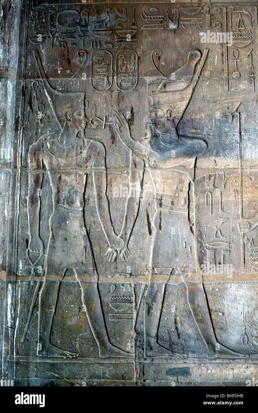 Linderung von Alexander dem Großen gesegnet von Amun-Ra, Tempel der Heiligen zu Amun, Mut und Khons, Luxor. Artist: Unbekannt Stockfoto