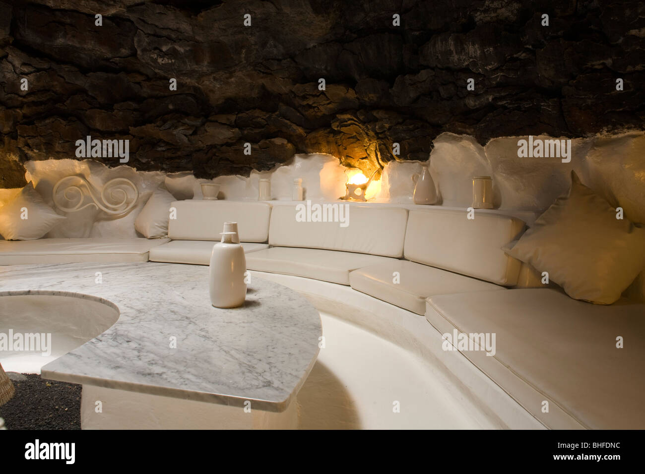 Ehemalige Residenz des Künstlers und Architekten Cesar Manrique, Museum, Fundacion Cesar Manrique, Taro de Tahiche, Lanzarote, Kanarische Stockfoto