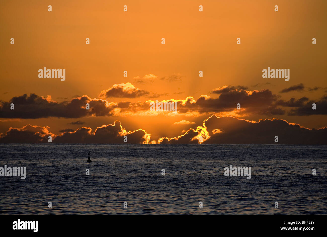 Sonnenuntergang von Puerto de Tazacorte, Atlantik, La Palma, Kanarische Inseln, Spanien, Europa Stockfoto