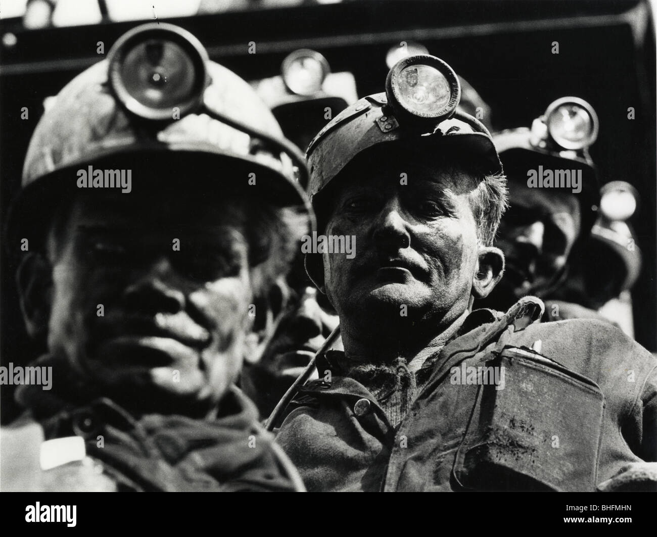 Bergleute in den frühen 1960er Jahren bei Clydach Vale in Süd-Wales Stockfoto