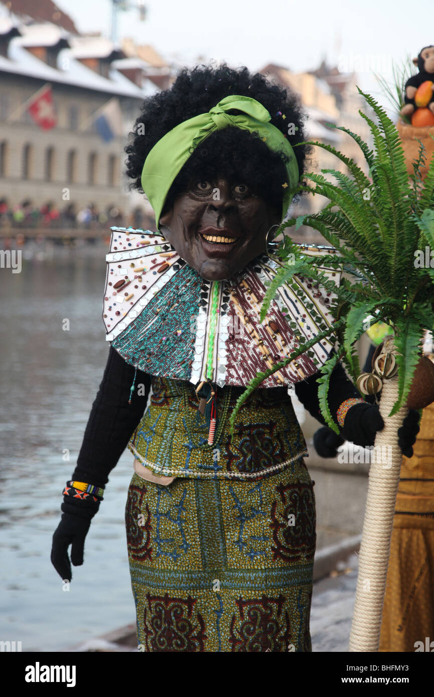 Luzern-Karneval afrikanischen groteske Stockfoto