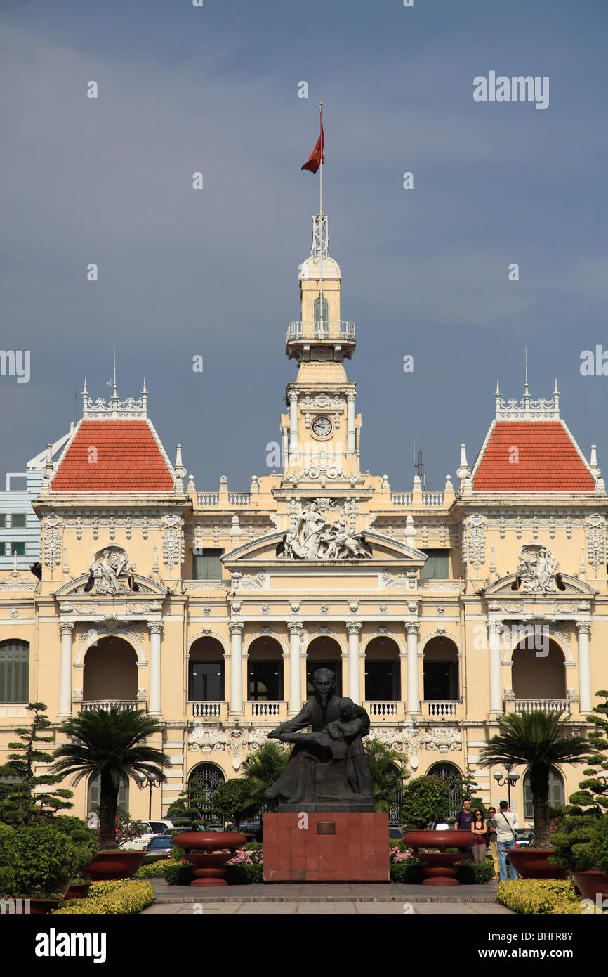 Volkskomitee, Hotel de Ville, Saigon, Vietnam, Ho-Chi-Minh-Stadt Stockfoto