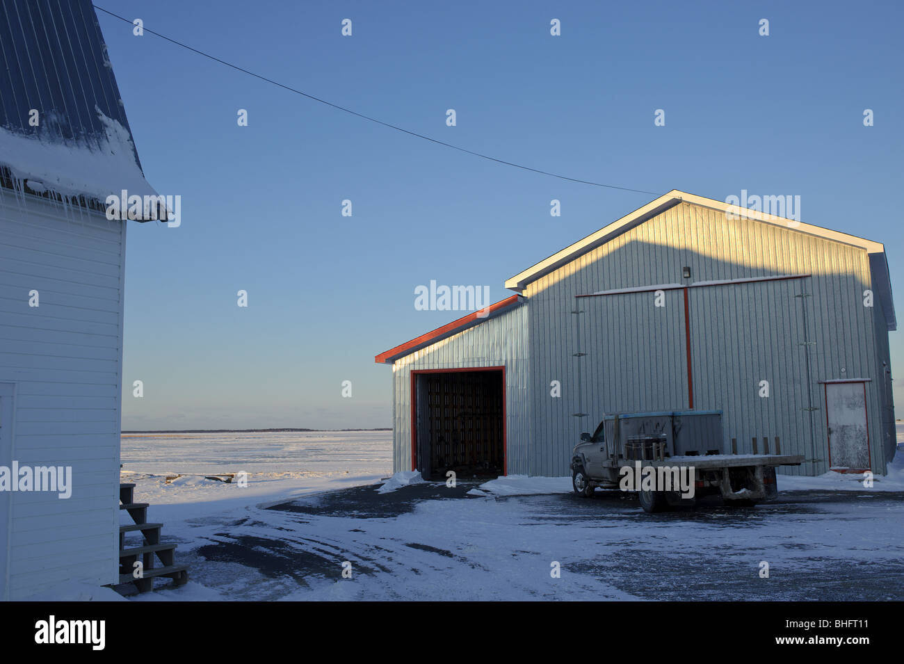 Miramichi Bay Winter Fisher in New Brunswick, Kanada Stockfoto