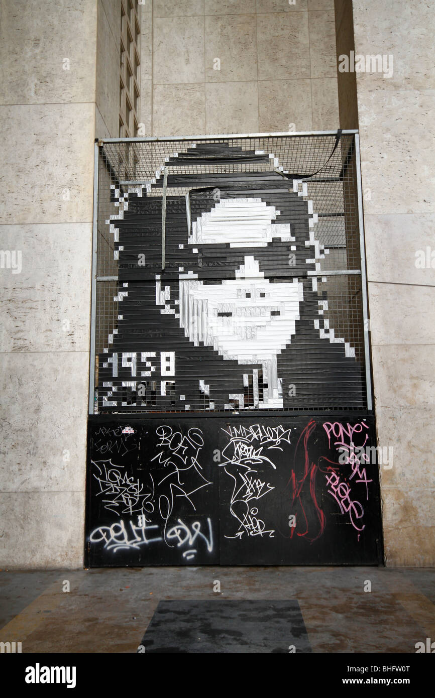 Michael Jackson Graffiti Wandmalerei in Paris, Frankreich Stockfoto