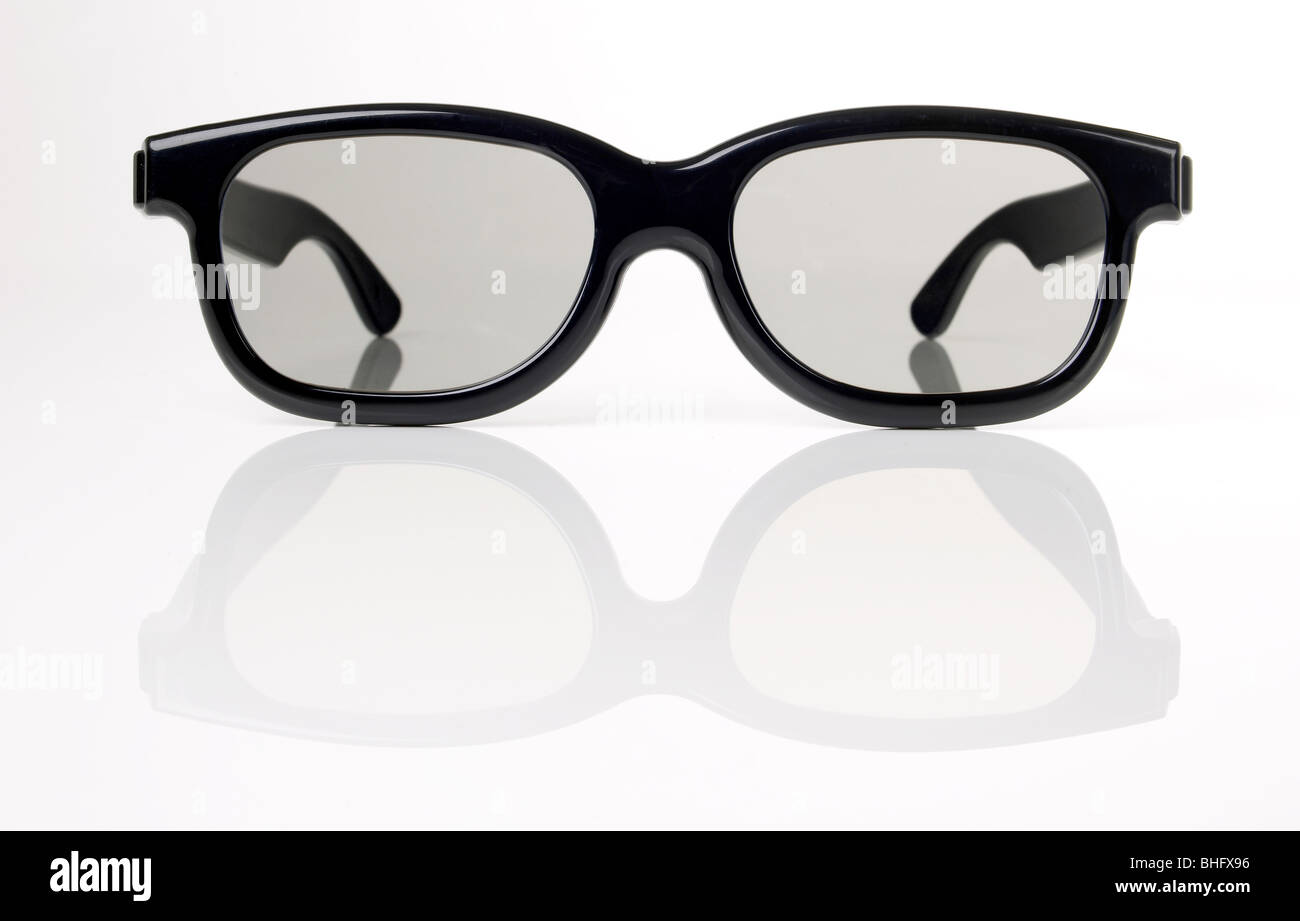 3D Brille in schwarz Stockfoto