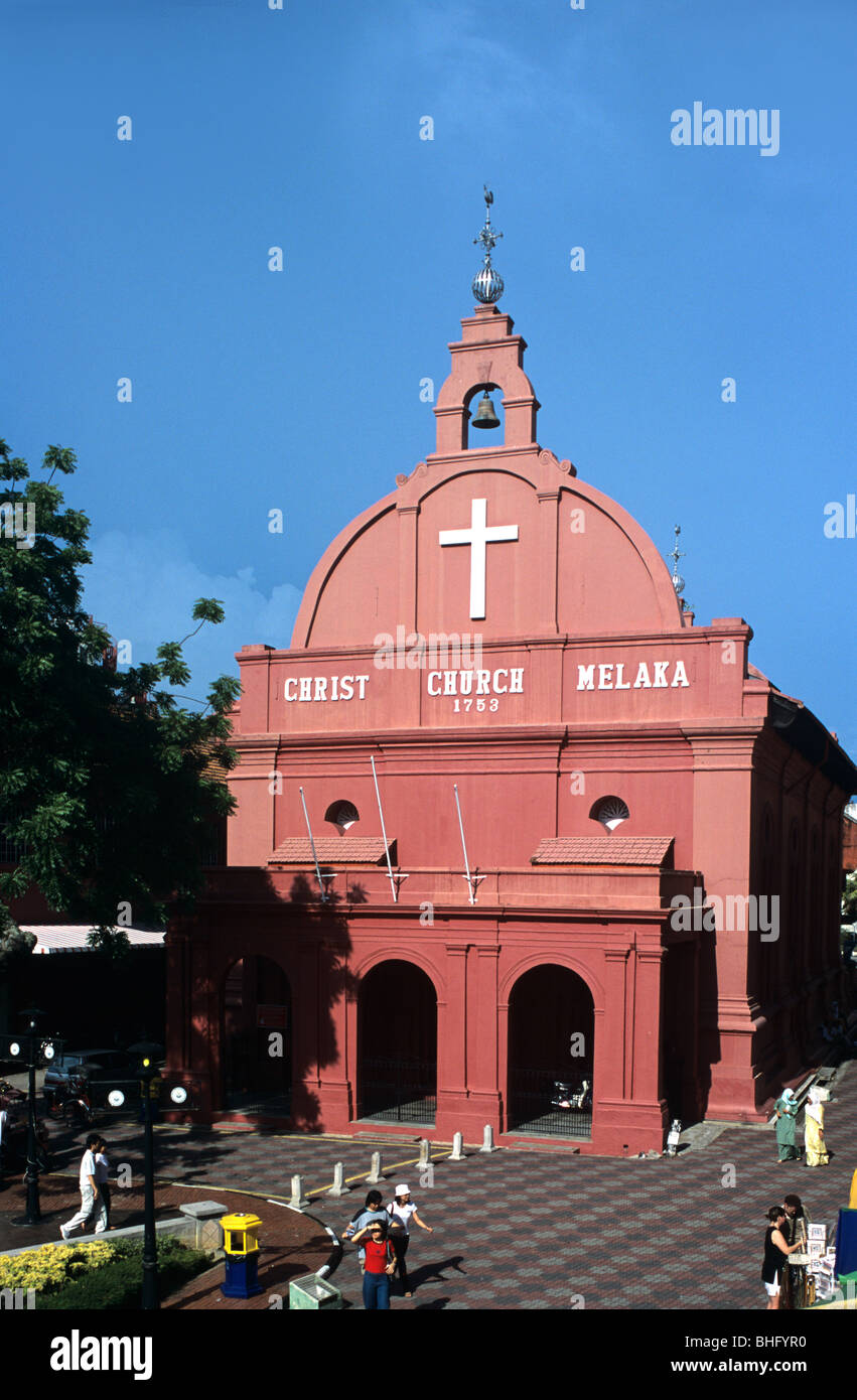 Christ Church (1753) (Niederländisch reformiert, dann anglikanisch), Dutch Colonial Architecture, Melaka oder Malacca City, Malaysia Stockfoto
