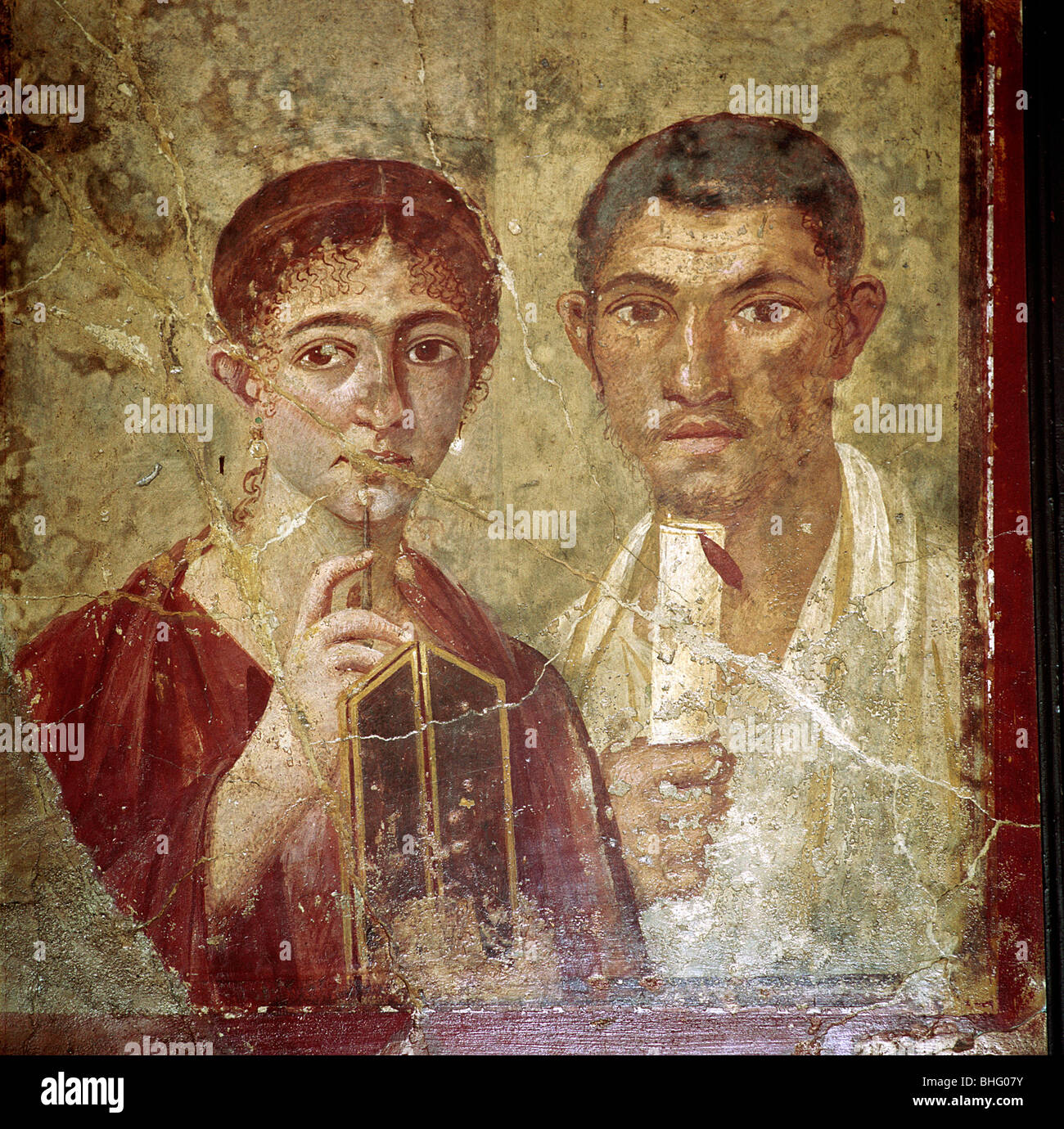Römische Portrait von paining Terentius Neo und seine Frau, Pompeji, Italien. Artist: Unbekannt Stockfoto