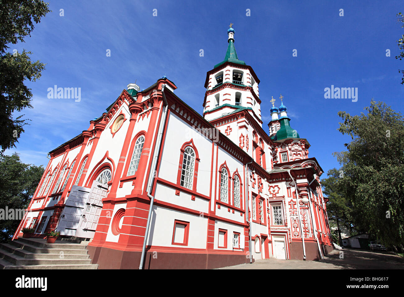 Anhebung der Kreuz Kirche in Irkutsk Stockfoto