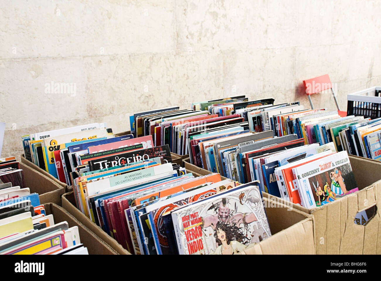 Comics am Marktstand Stockfoto