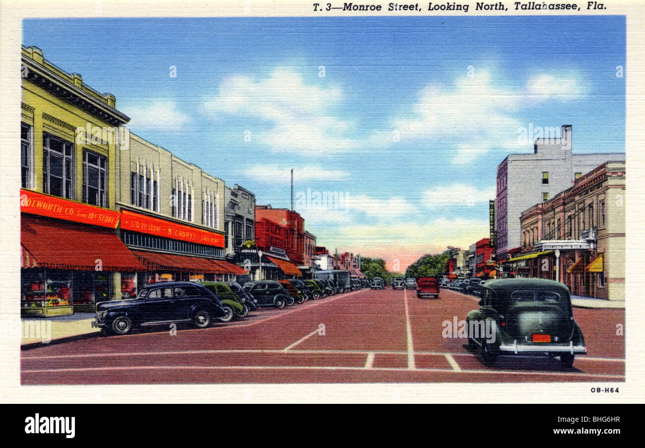 Monroe Street, Blick nach Norden, Tallahassee, Florida, USA. Artist: Unbekannt Stockfoto