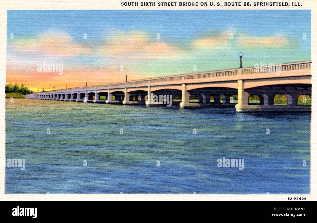 South Sixth Street Bridge, Springfield, Illinois, USA, 1935. Artist: Unbekannt Stockfoto