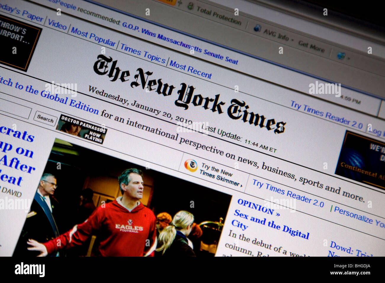 New York Times Website Benutzer ab 2011 kostenlos Stockfoto