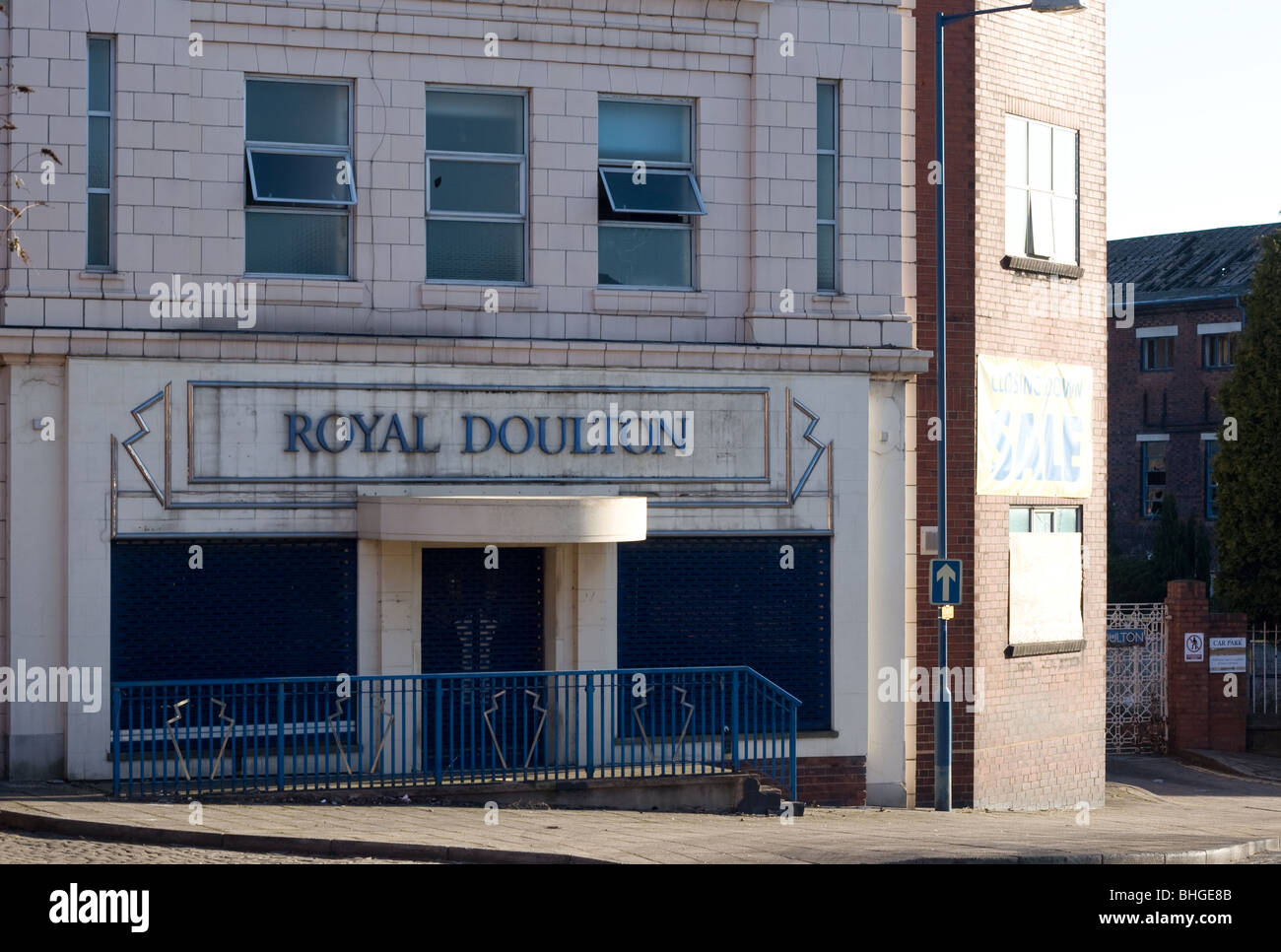 Royal Doulton Art-deco-Büro Fassade, Burslem, Stoke-on-Trent Stockfoto
