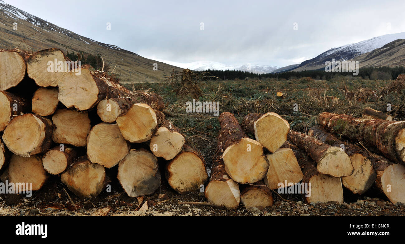 Anmeldung bei Glen Clova, Angus, Schottland, Vereinigtes Königreich. Stockfoto