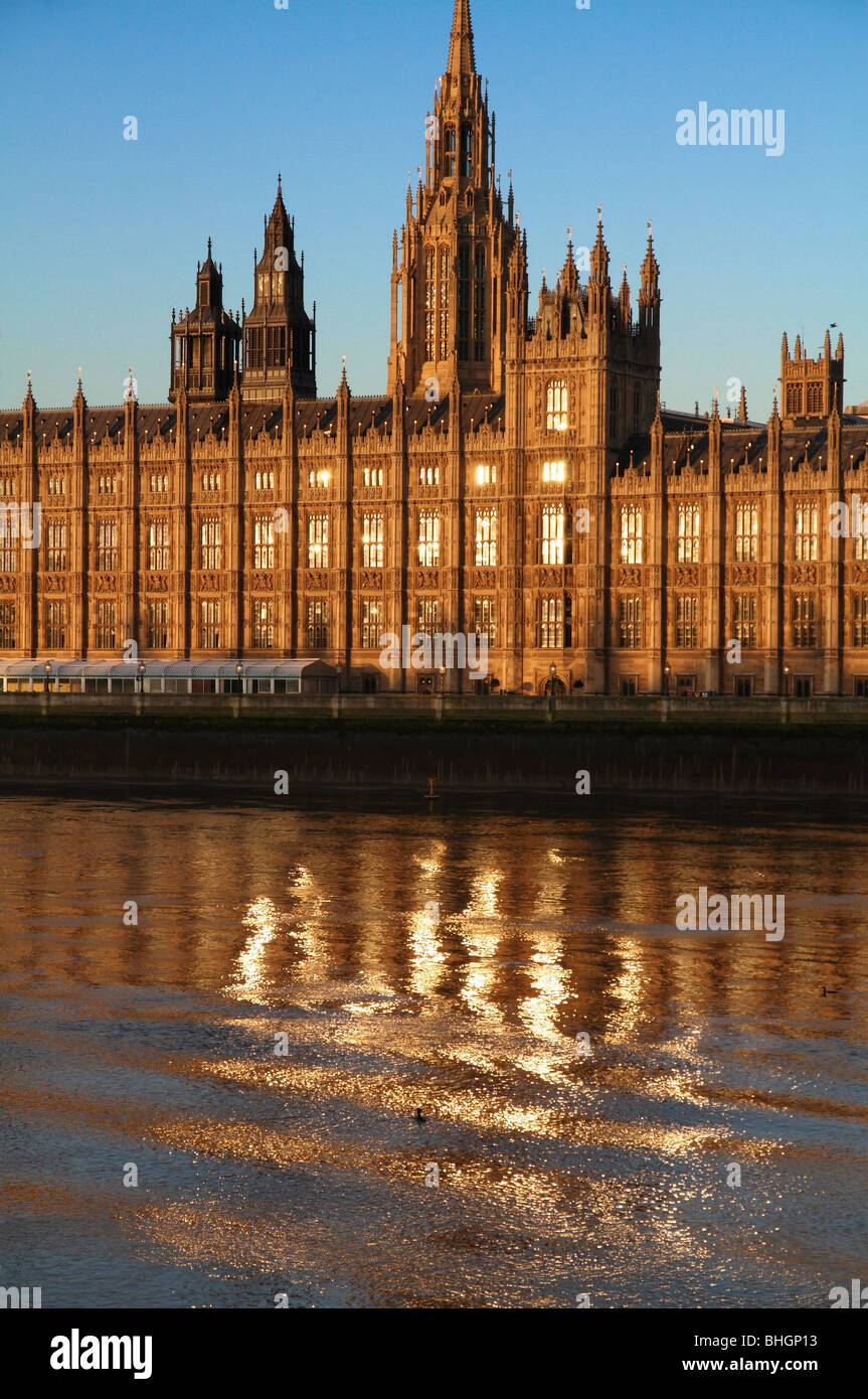 Der Palace of Westminster, Winter sunrise Stockfoto