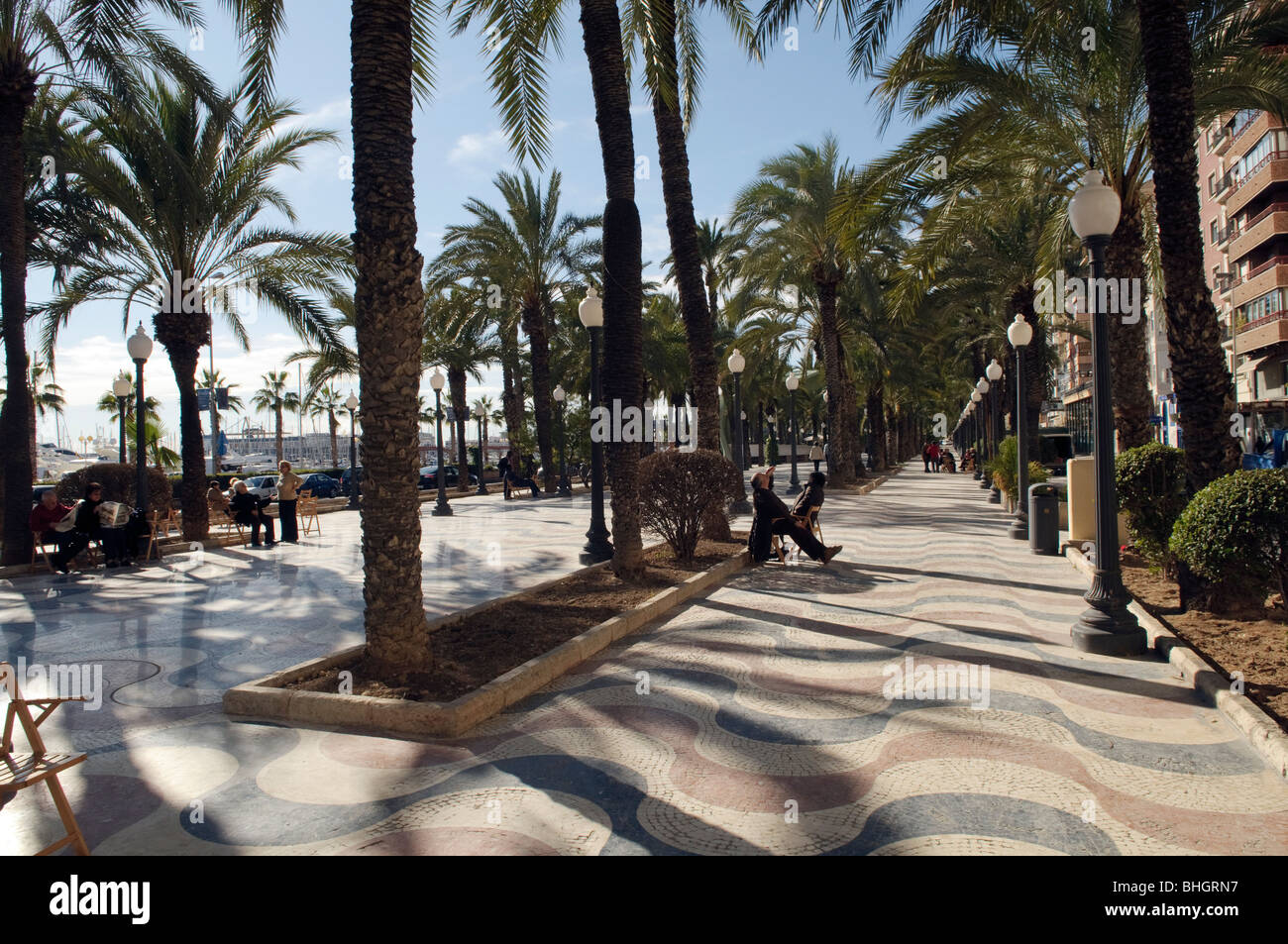 Die Promenade Explanada de España in Alicante Stockfoto