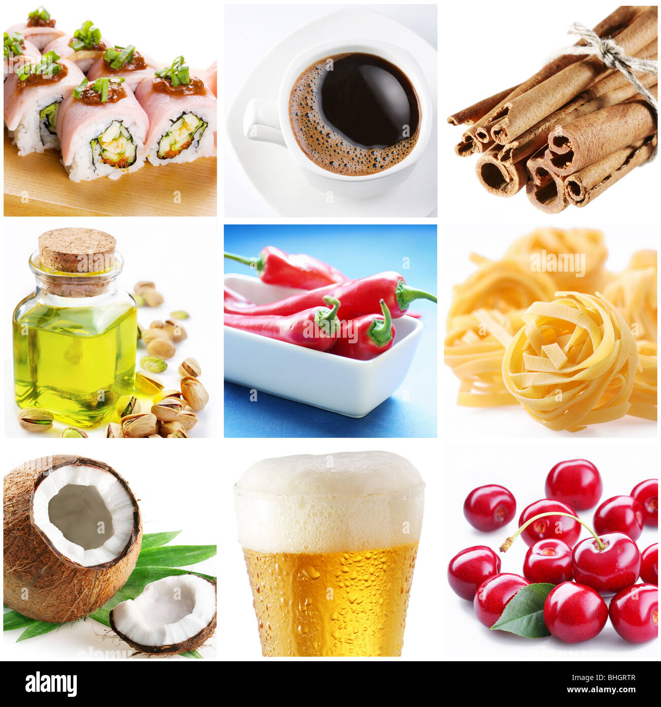 Sammlung von Bildern zum Thema "Lebensmittel" Stockfoto
