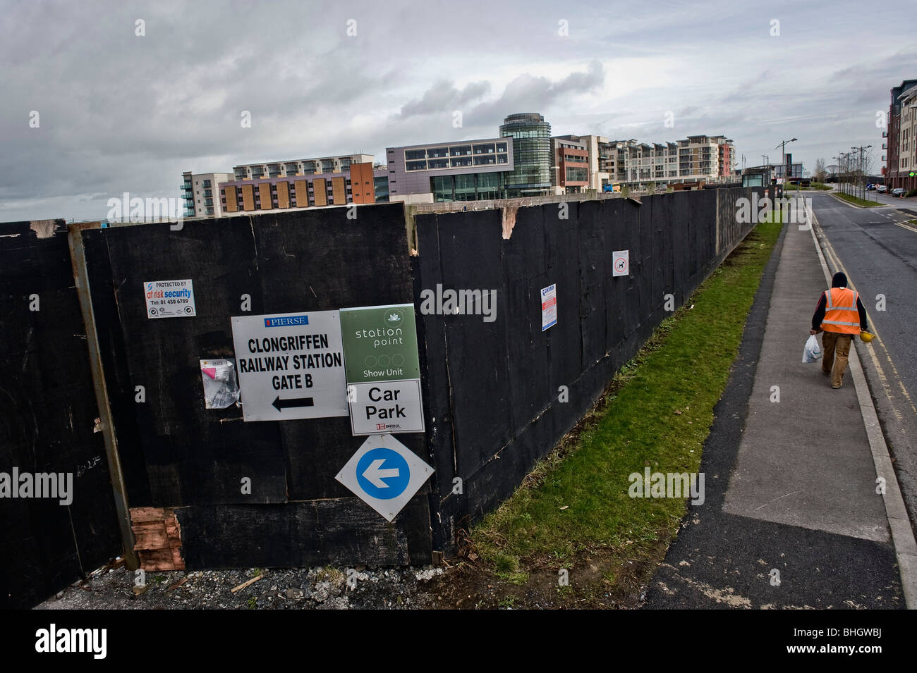 Ghost Estates in Dublin. Unfertigen Gebäude in Clongriffin, Dublin 13. Stockfoto