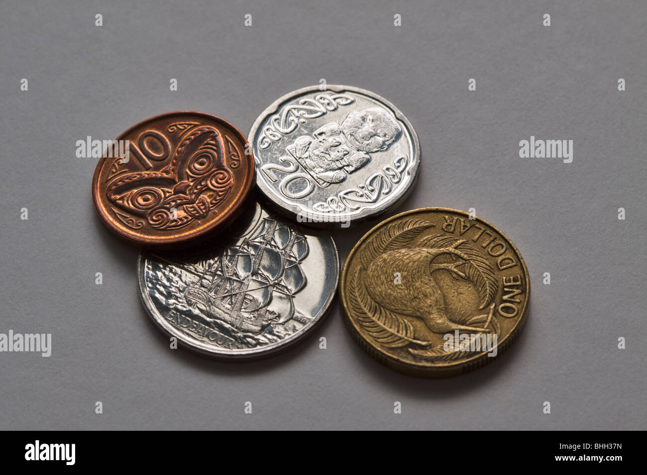 Neuseeland-Münzen Stockfoto