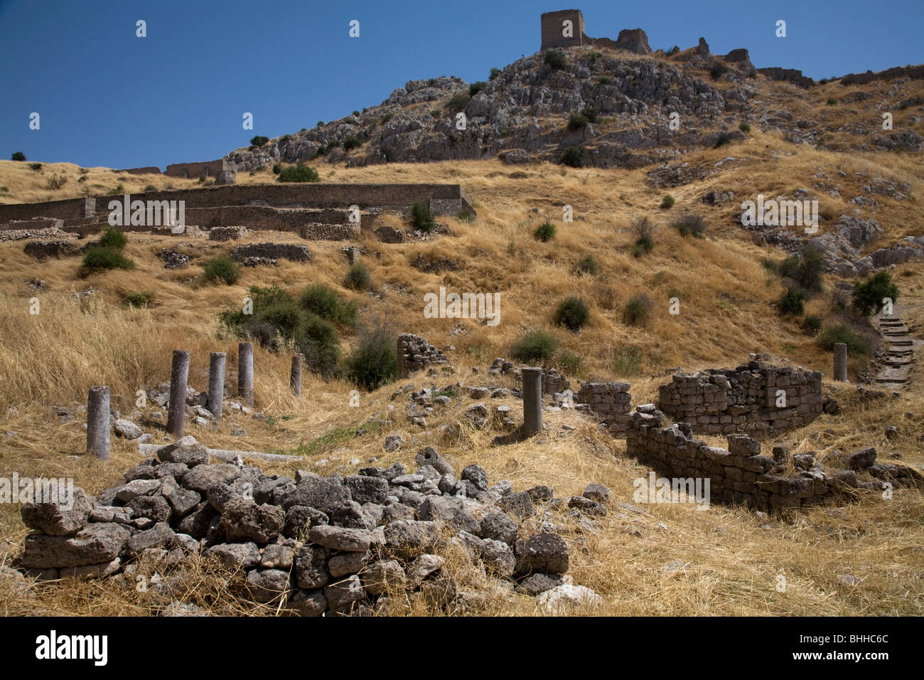 Mittelalterliche Burg Akrokorinth Pelponnese Griechenland