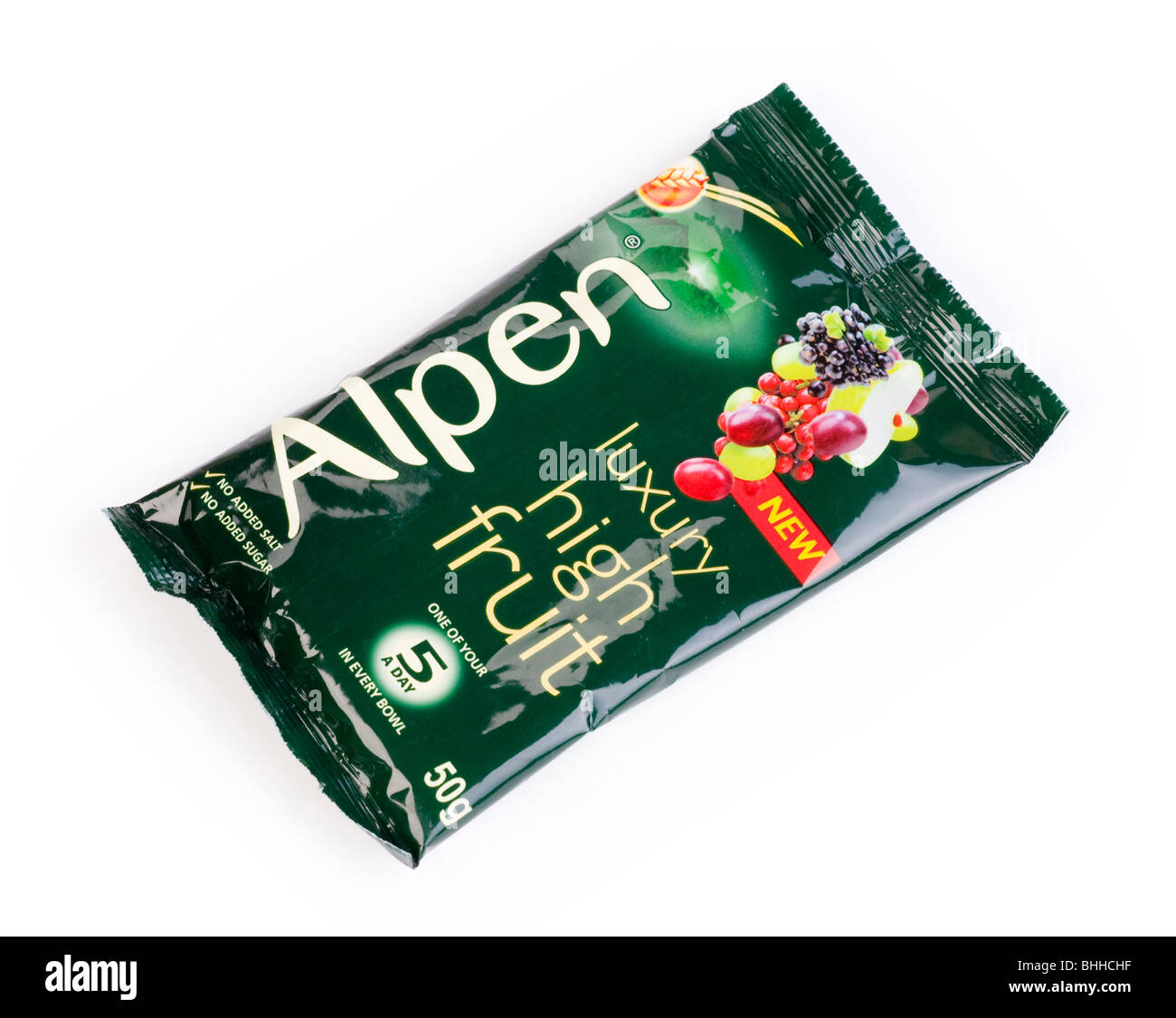 Alpen-Frühstück-Müsli-Paket Stockfoto