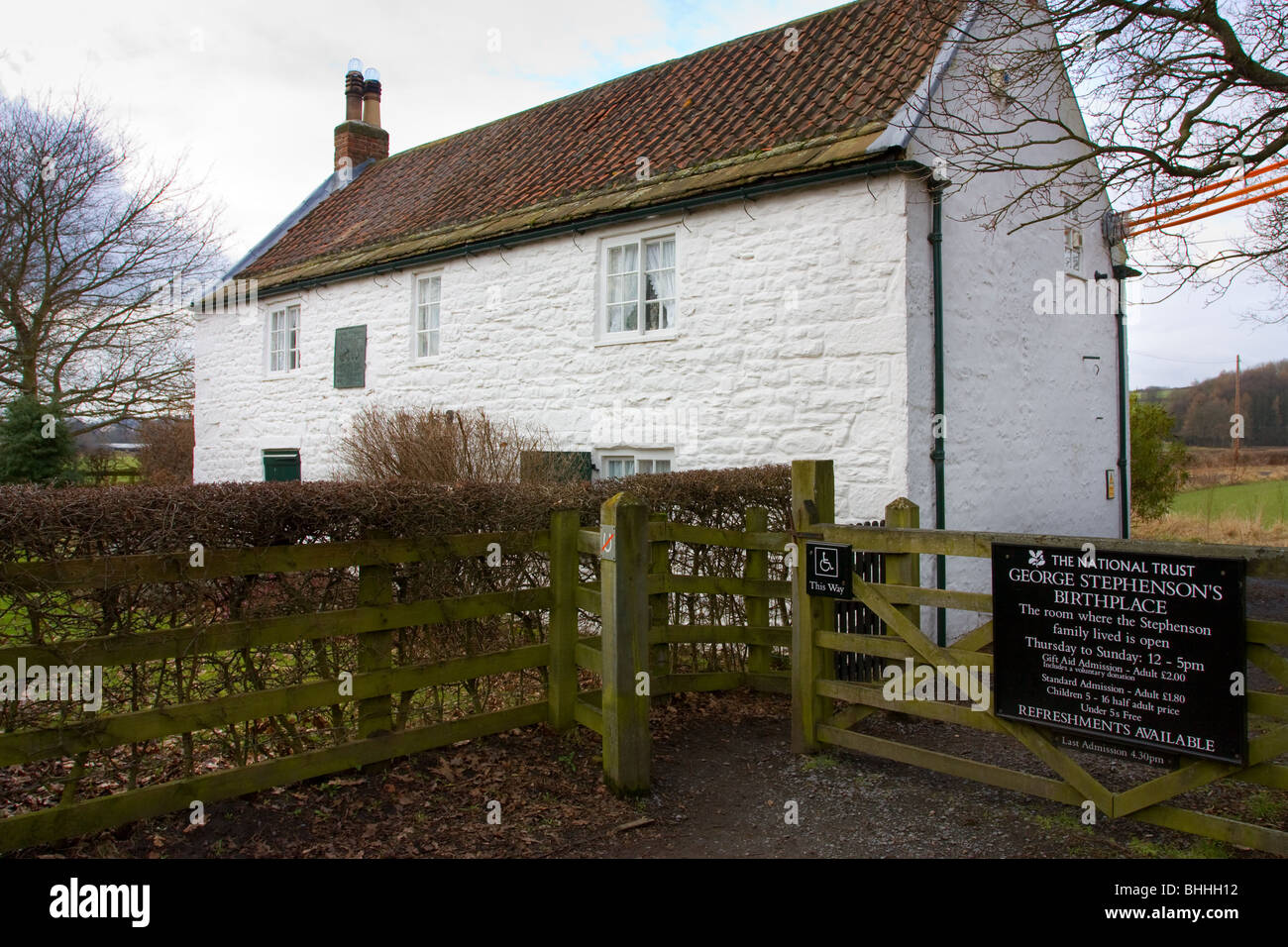 Geburtsort von George Stephenson am Wylam Northumberland Stockfoto