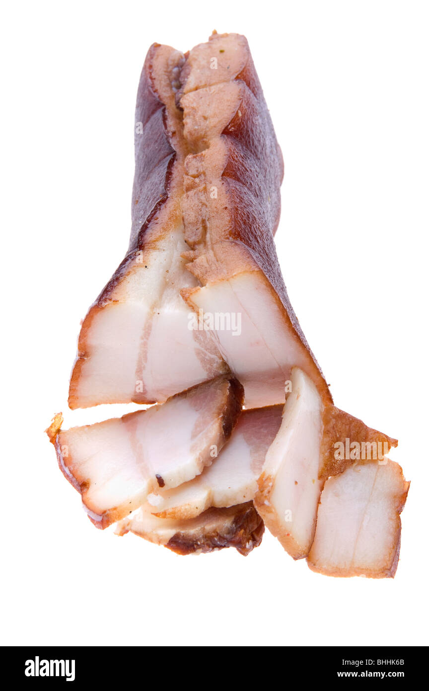 Objekt auf weiß - geräucherte Fett essen Stockfoto