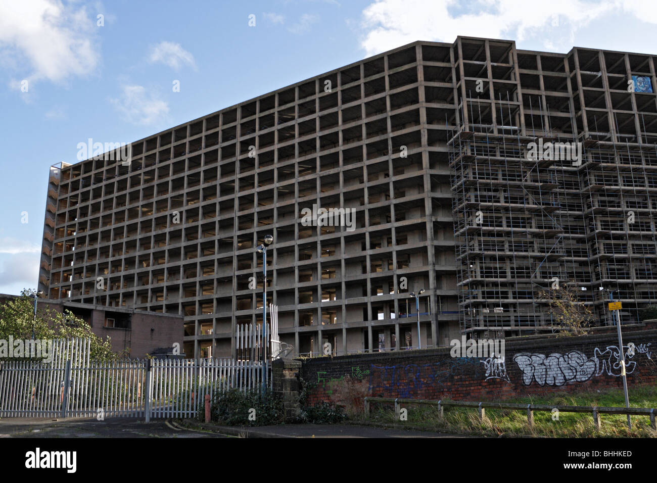 Das Beton Shell of Park Hill Wohnungen, denkmalgeschütztes Gebäude von Grad II* Sheffield England UK Stockfoto