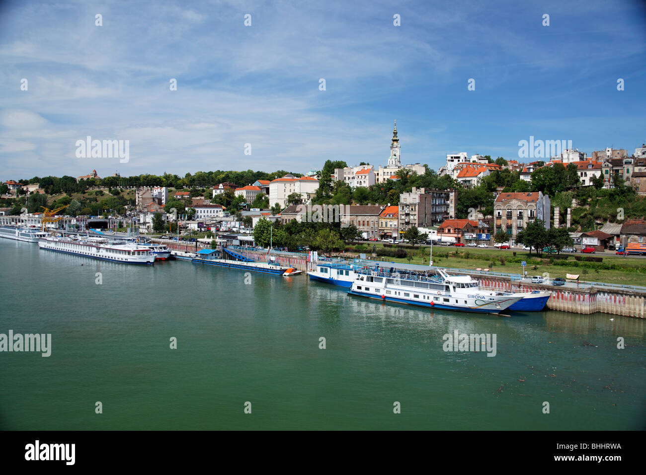 Belgrad am Fluss Sava Stockfoto
