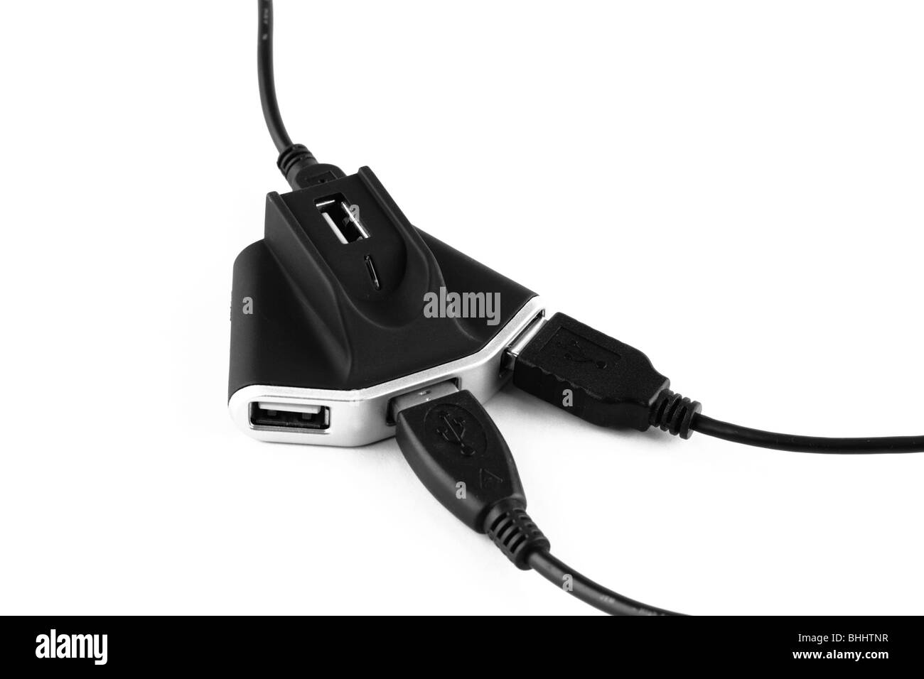 Einen USB-Hub mit 3 Anschlüssen Stockfoto