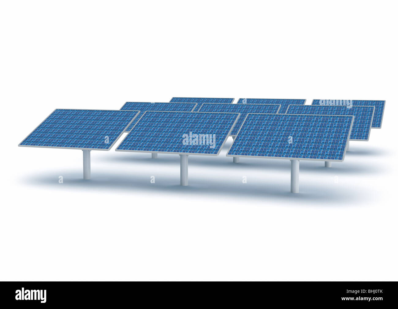 Solarkollektor Panels, Energie - Solarpaneele Sonnenkollektoren Solarenergie Stockfoto