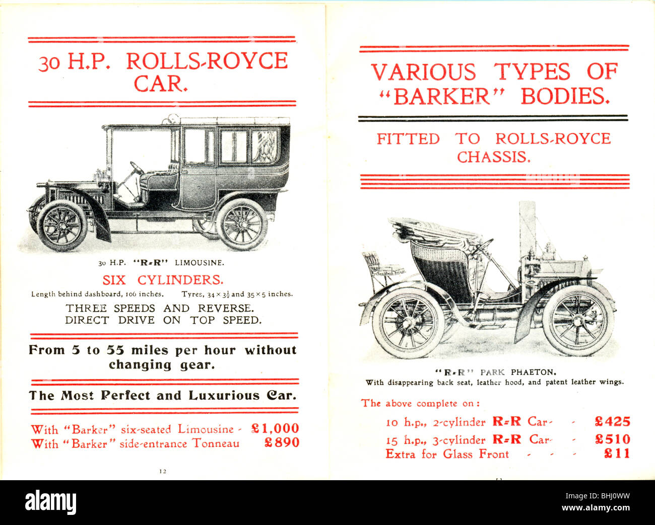 Die neue All-britischen Automobil Rolls-Royce-Werbung-Broschüre Stockfoto