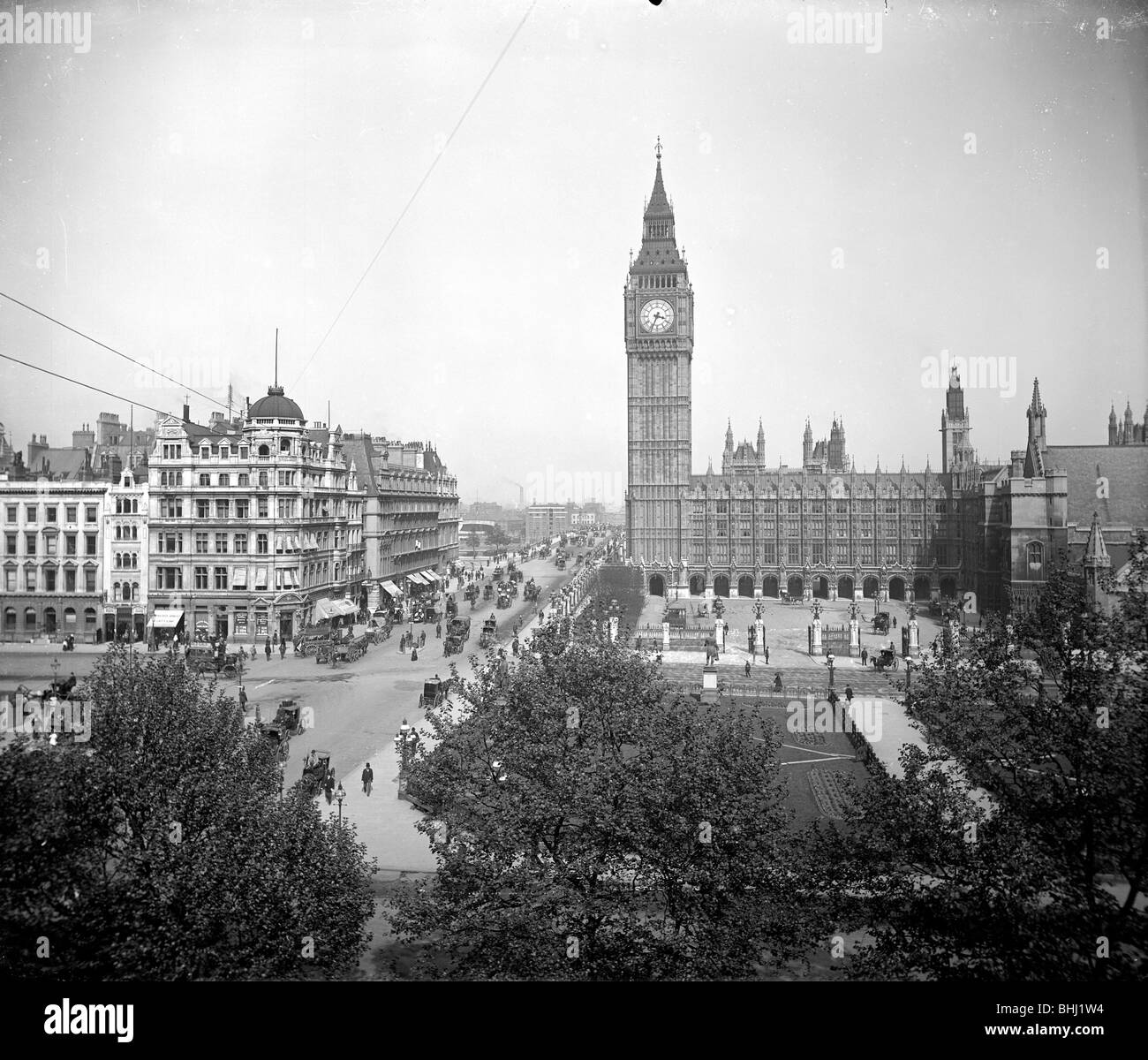 Palast von Westminster und Big Ben, London. Artist: Unbekannt Stockfoto