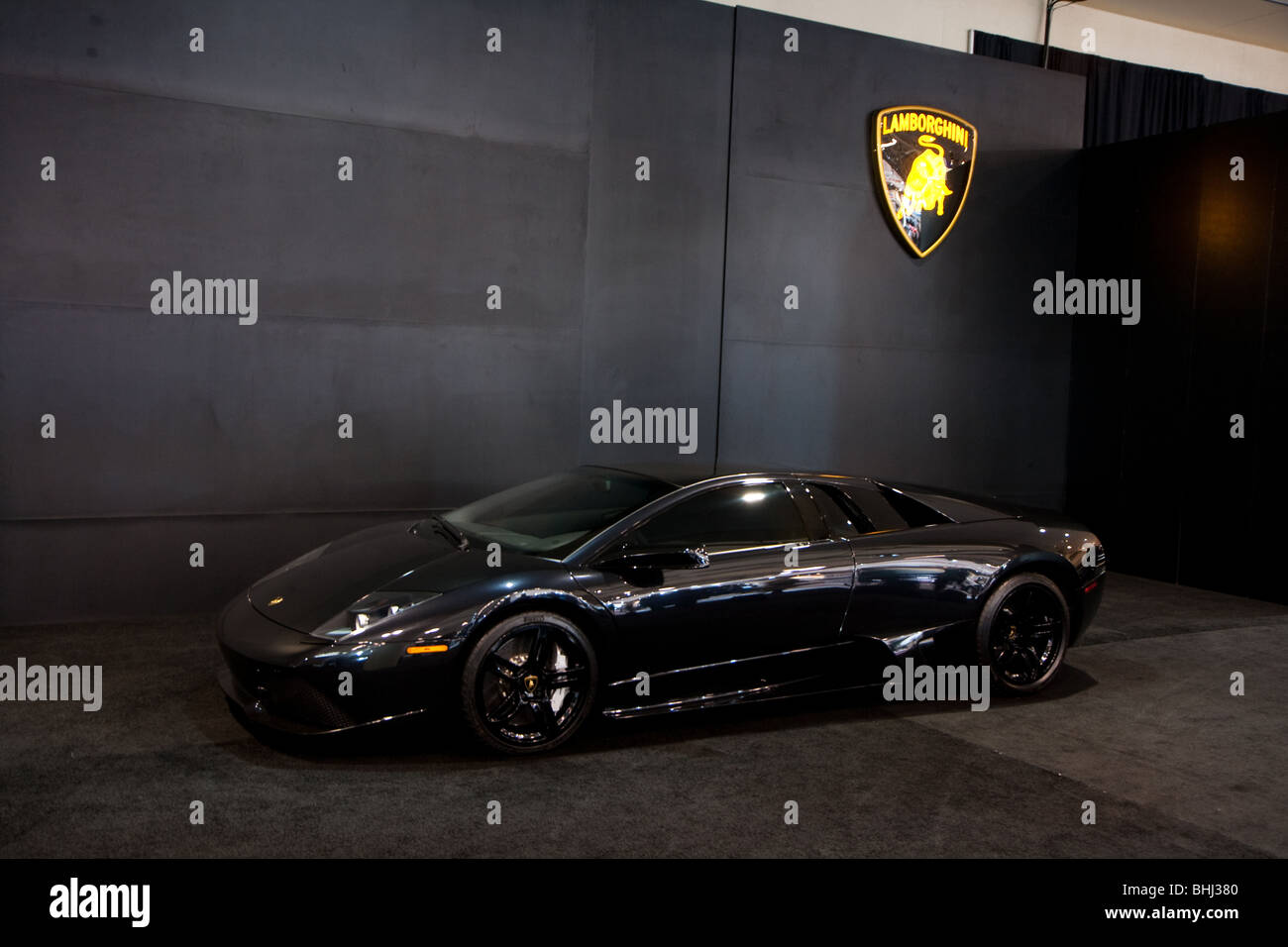 schwarzer Lamborghini Stockfoto