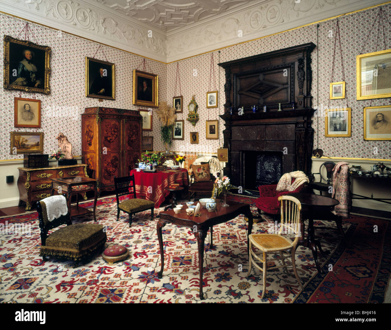 Lady Braybrooke Wohnzimmer, Audley End House, Saffron Walden, Essex, 1994. Künstler: Paul Highnam Stockfoto