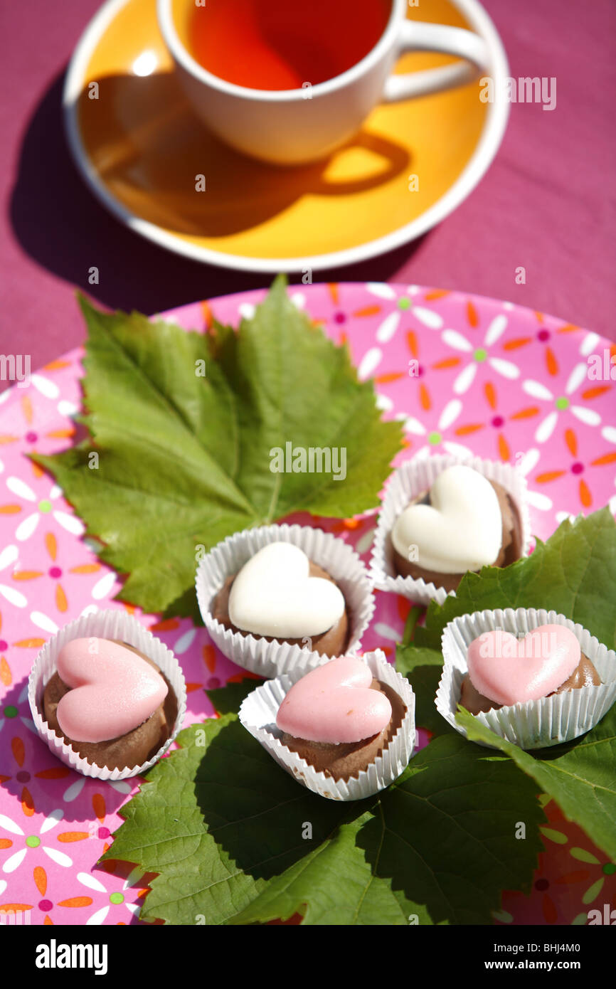 Cup Cakes auf einem Tisch Stockfoto