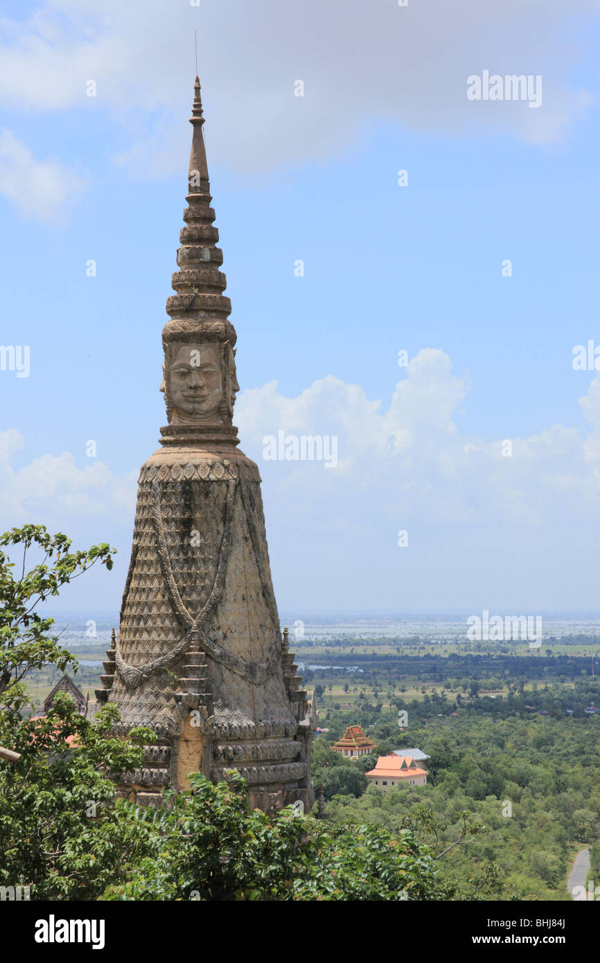 Blick vom Phnom Udong, in der Nähe von Phnom Penh, Kambodscha Stockfoto