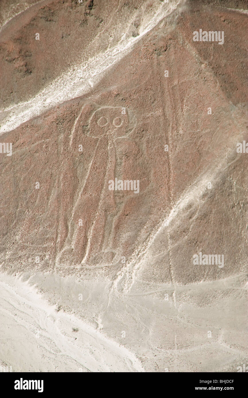 Eine Luftaufnahme des Teils die Nazca-Linien in Peru Stockfoto