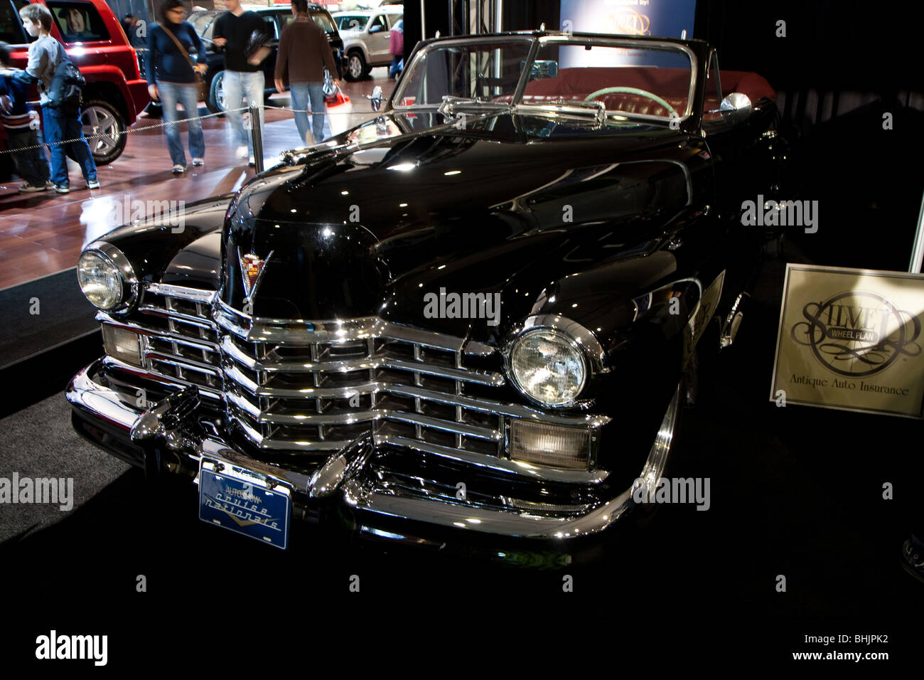 Schwarz 1947 Cadillac Cabrio Stockfoto