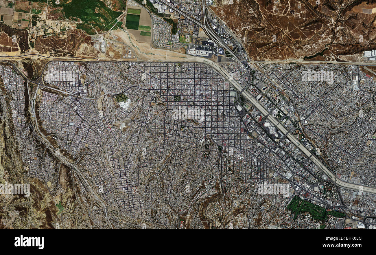 Luftbildkarte anzeigen San Ysidro internationale uns mexikanischen Grenzübergang Stockfoto