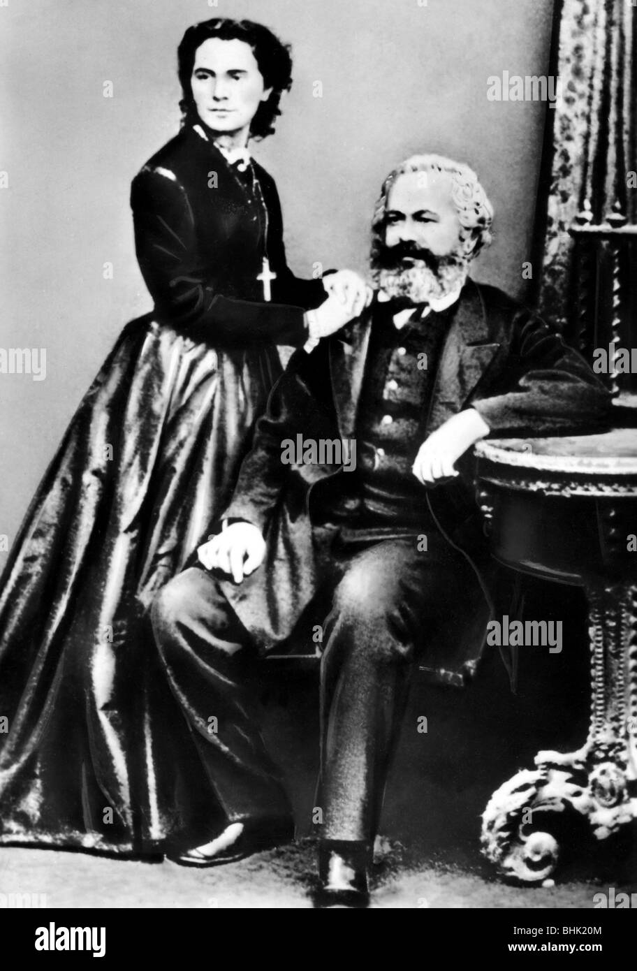 Marx, Karl, 5.5.186 - 14.3.1883, deut. Philosoph, mit seiner Tochter Jenny, ca. 1865, Stockfoto