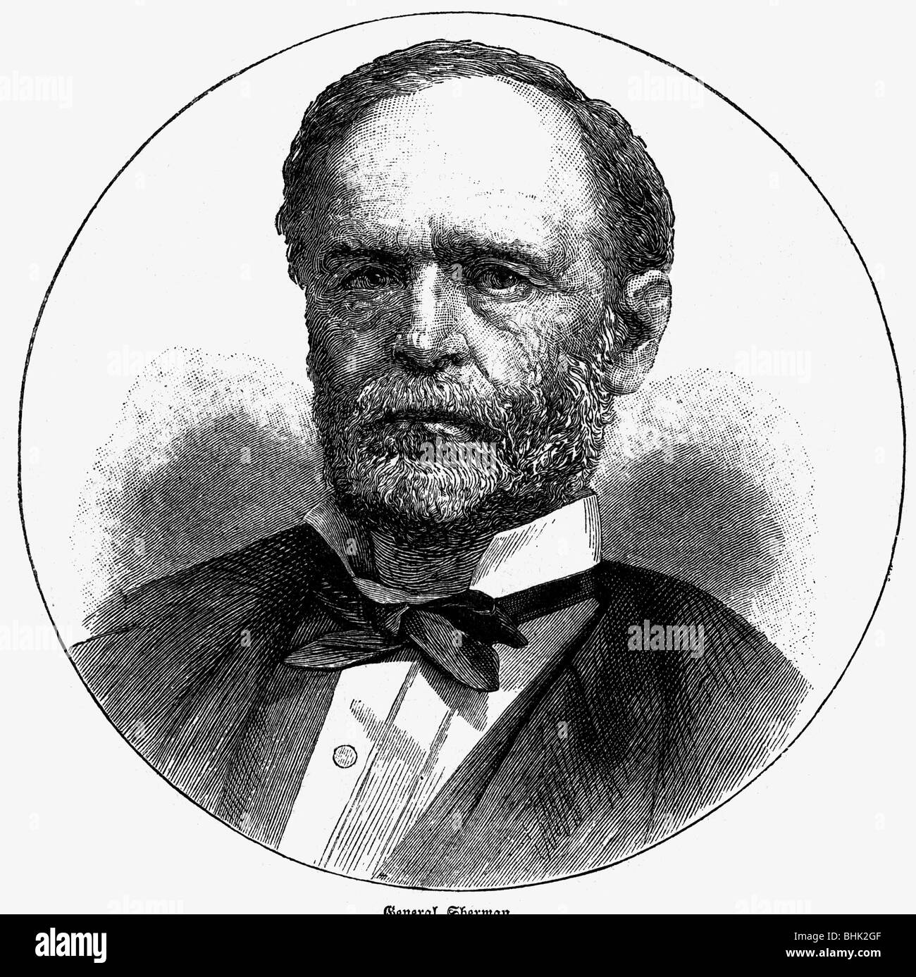 Sherman, William Tecumsehs, 8.2.188 - 14.2.1891, amerikanischer General, Porträt, Alter, Holzgravur, 19. Jahrhundert, Stockfoto