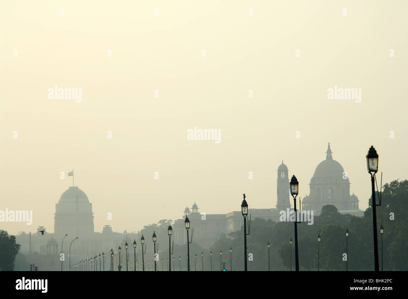 Lutyens Architektur Indiens Regierungsgebäude Raj Weg Stockfoto